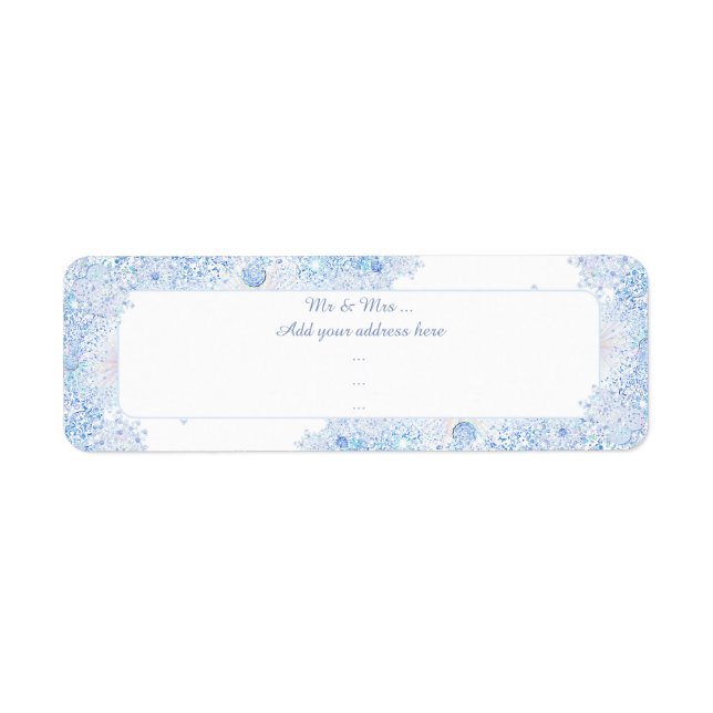 Ice blue snowflake label (Front)