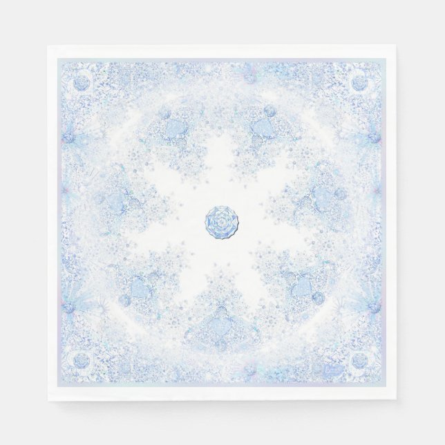 Ice blue snowflake napkins (Front)