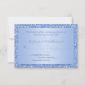 Ice Blue Snowflake Reply Card (Back)