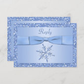 Ice Blue Snowflake Reply Card (Front/Back)