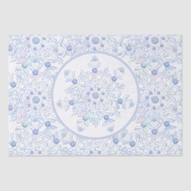 Ice blue snowflake tissue paper (Front)