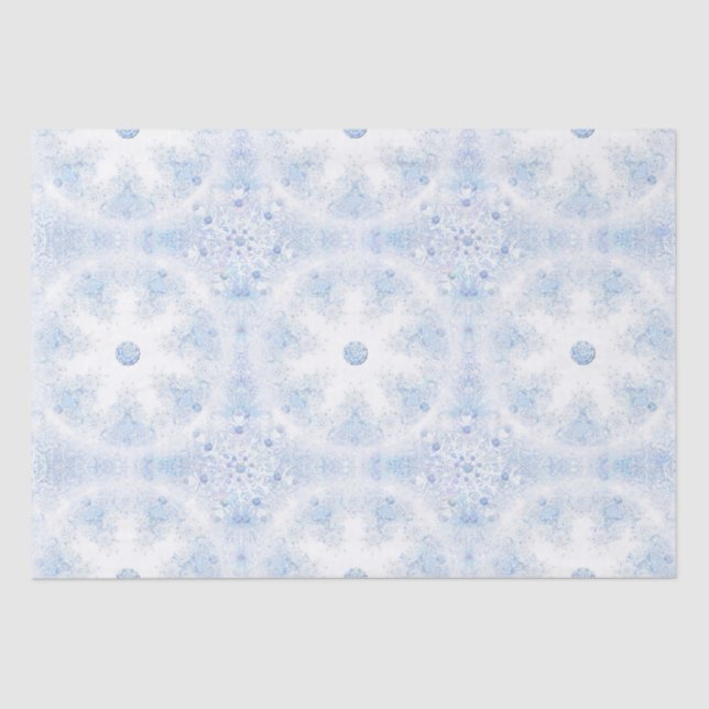 Ice blue snowflake tissue paper (Front)