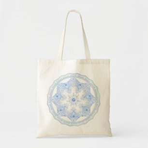 Ice blue snowflake tote bag
