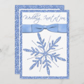 Ice Blue Snowflake Wedding Invitation (Front/Back)