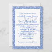Ice Blue Snowflake Wedding Invitation (Back)