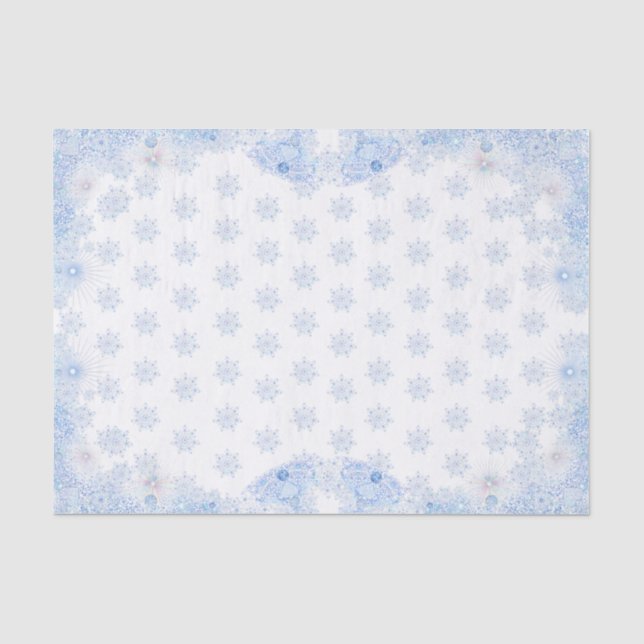 Ice blue snowflake wrapping paper (Front)