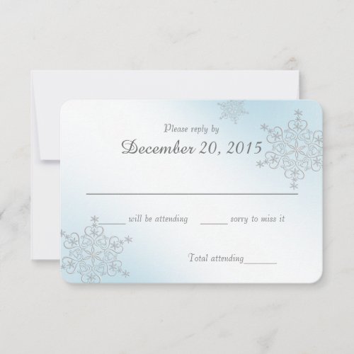 Ice Blue Snowflakes Response Card