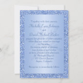 Ice Blue Snowflakes Wedding Invitation (Back)