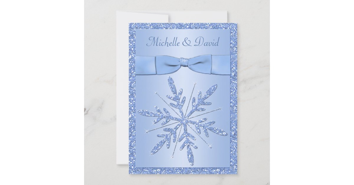Ice Blue Snowflakes Wedding Invitation Zazzle