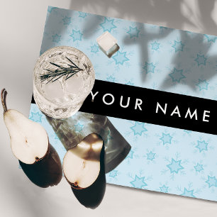 Ice Blue Snowflakes, Your name, Personalize Cloth Placemat