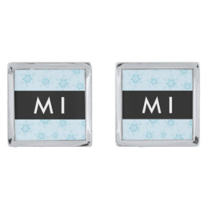 Ice Blue Snowflakes, Your name, Personalize Cufflinks