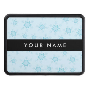 Ice Blue Snowflakes, Your name, Personalize Hitch Cover