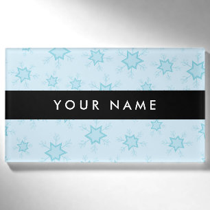 Ice Blue Snowflakes, Your name, Personalize Name Tag