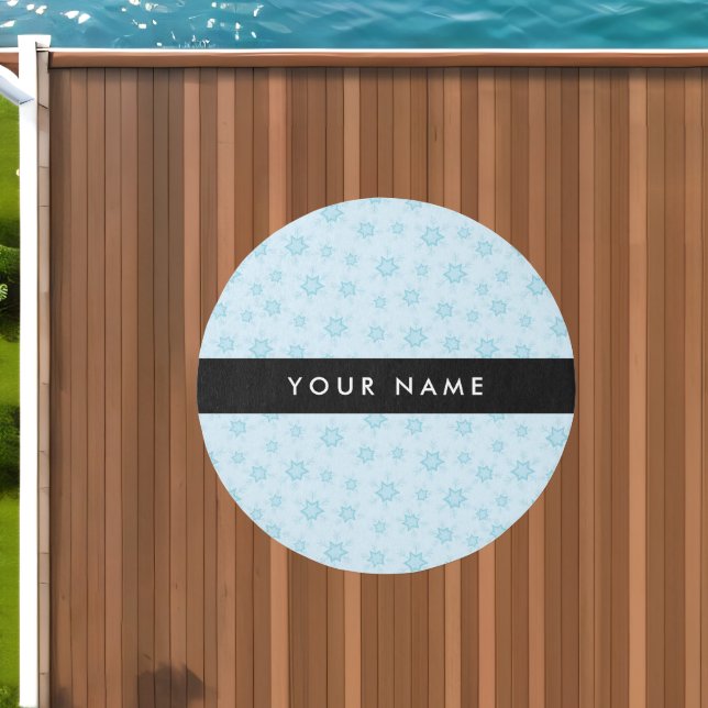 Ice Blue Snowflakes, Your name, Personalize Outdoor Rug (Insitu (Outdoor 1))