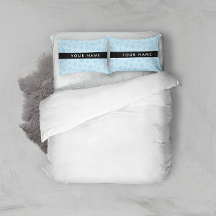 Ice Blue Snowflakes, Your name, Personalize Pillow Case