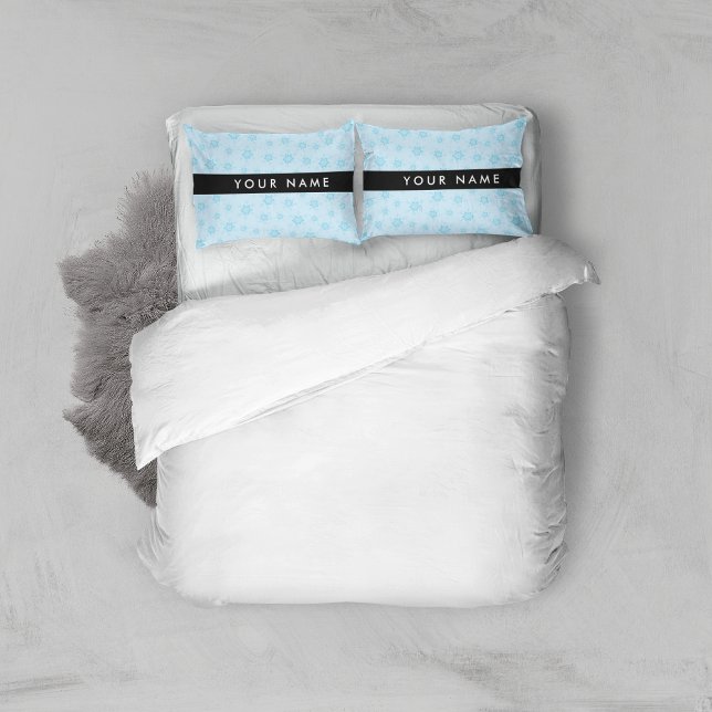 Ice Blue Snowflakes, Your name, Personalize Pillow Case (Creator Uploaded)