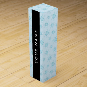 Ice Blue Snowflakes, Your name, Personalize Wine Box