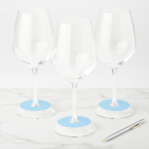 Ice Blue Solid Color   Classic   Elegant Wine Glass Tag