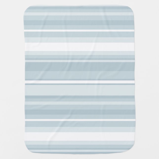 Ice blue stripes baby blanket (Front)