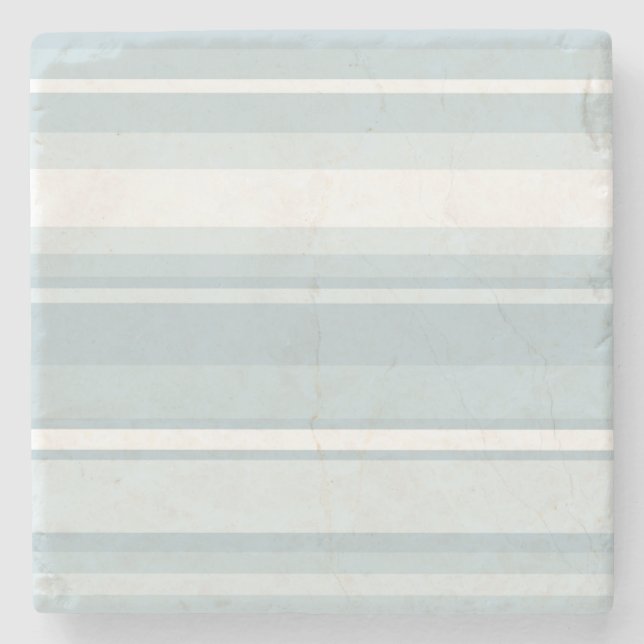 Ice blue stripes stone coaster (Front)