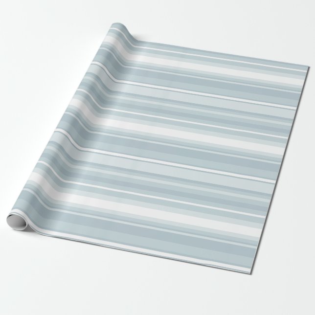Ice blue stripes wrapping paper (Unrolled)