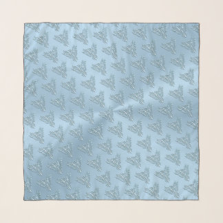 Ice blue stylized phoenix with embossed effect scarf