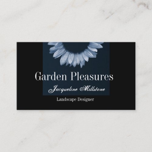 Ice Blue Sunflower Business Cards