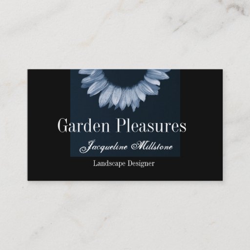 Customizable Ice Blue Sunflower Business Cards