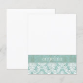 Ice Blue Vintage Damask Pattern with Grungy Finish (Front/Back)