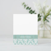 Ice Blue Vintage Damask Pattern with Grungy Finish (Standing Front)