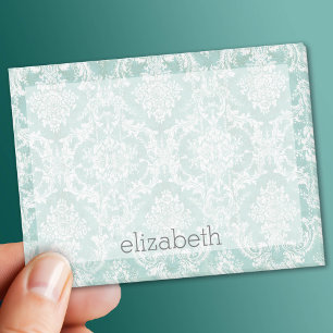 Ice Blue Vintage Damask Pattern with Grungy Finish Post-it Notes