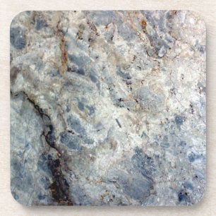 Ice blue white marble stone finish beverage coaster