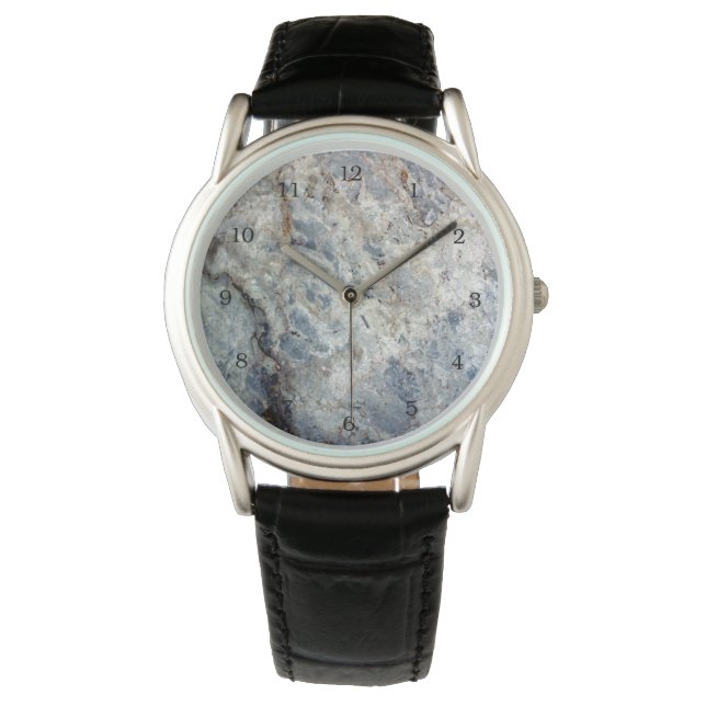 Ice blue white marble stone finish watch (Front)