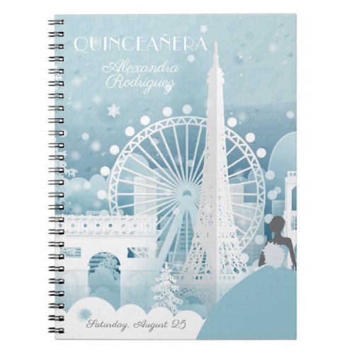 Ice Blue Winter in Paris Notebook
