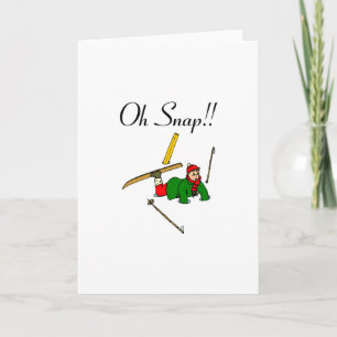 Ice Break Skiier Holiday Card