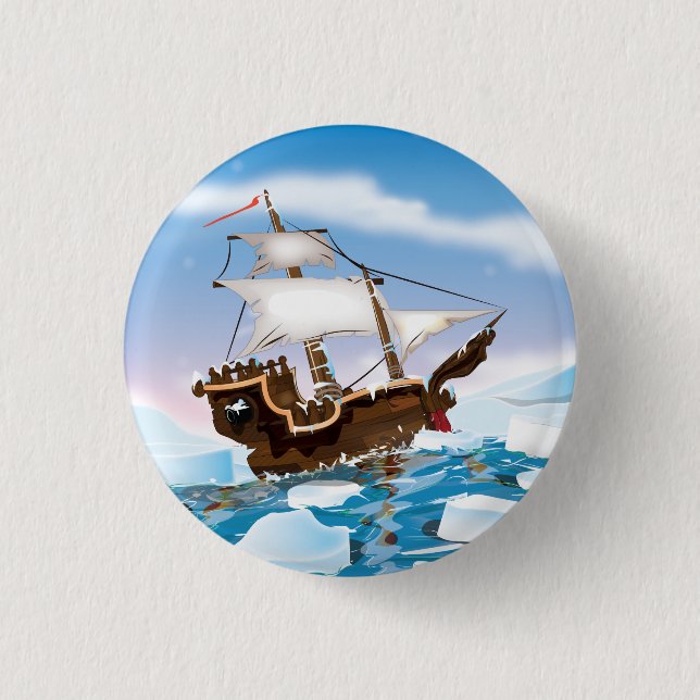 Ice Breaker Ship Pinback Button (Front)