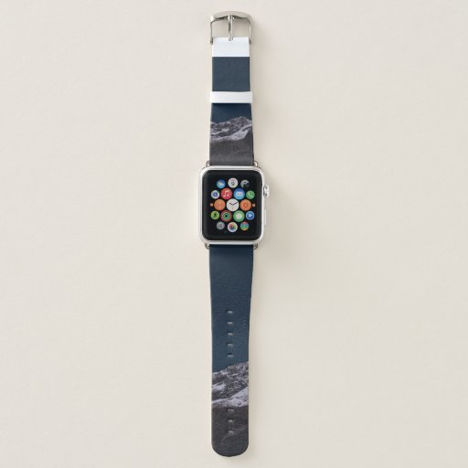 ICE-CAPPED MOUNTAIN AT NIGHT APPLE WATCH BAND