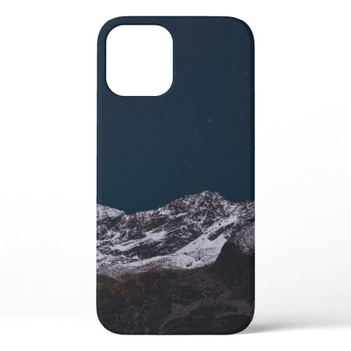 ICE-CAPPED MOUNTAIN AT NIGHT iPhone 12 CASE