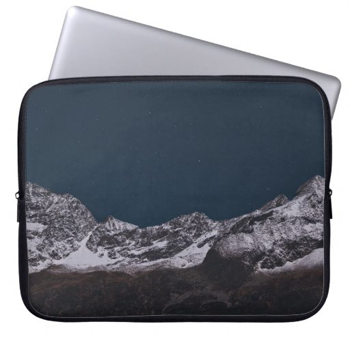 ICE-CAPPED MOUNTAIN AT NIGHT LAPTOP SLEEVE