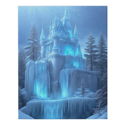 Ice Castle of Frozen Dreams Faux Canvas Print