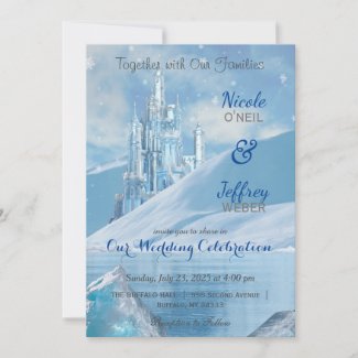 Ice Castle Winter Snow Wedding Invitation