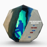 Ice Cave Acrylic Award<br><div class="desc">Ice Cave Large Acrylic Octagon Tabletop display incased in a brilliant gem-cut faceted acrylic octagon award. Produced using the AcryliPrint®HD printing process, this free-standing award showcases designs, follow the easy to do instructions and add your message, and name, text to create a beautiful, personalized birthday, or holiday celebration, reminder. This...</div>