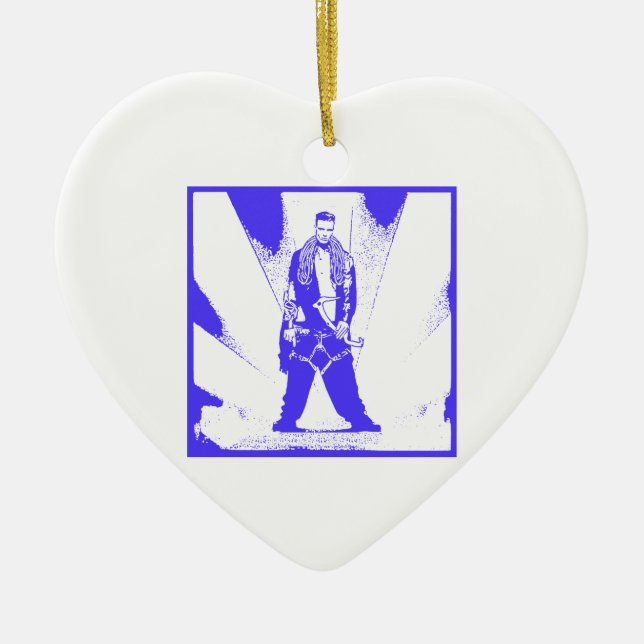 Ice Climb Baby Ceramic Ornament (Front)