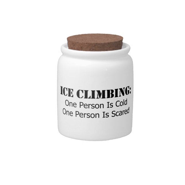 Ice Climbing - Cold, Scared Candy Jar (Front)