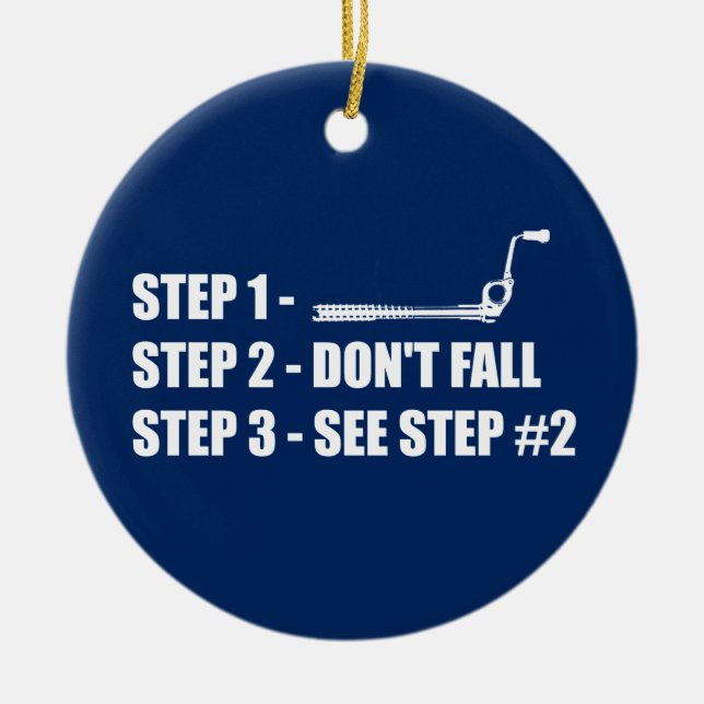 Ice Climbing - Don't Fall Ceramic Ornament (Front)