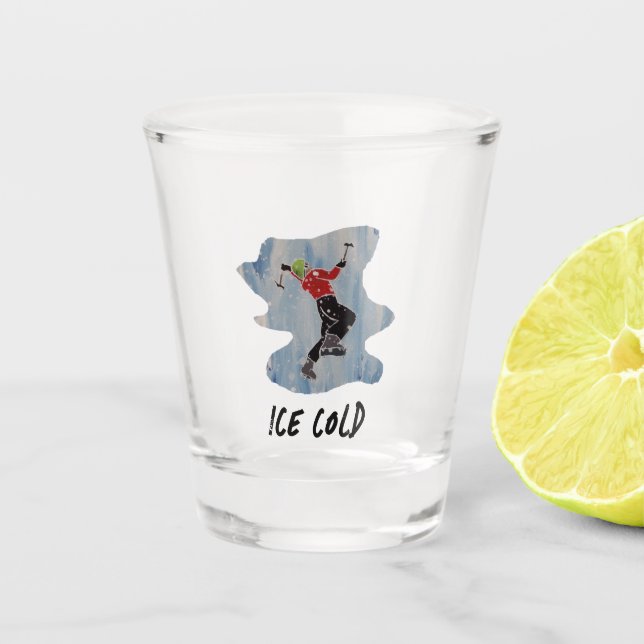 Ice climbing 'Ice Cold' Shot Glass (Front)