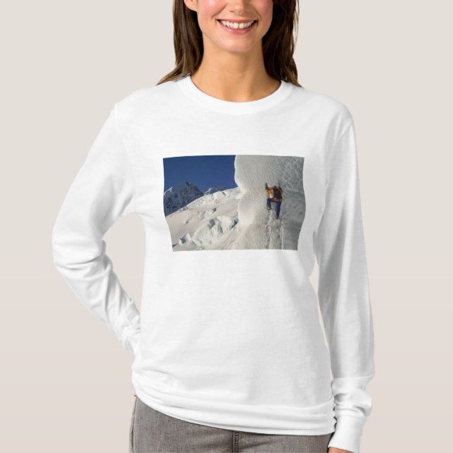 Ice climbing on the Tasman Glacier below Mount T-Shirt (Front)