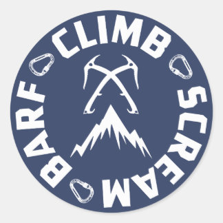 Ice Climbing Scream And Barf Classic Round Sticker