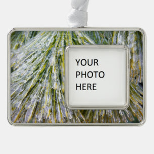 Ice Coated Pine Needles Winter Botanical Christmas Ornament