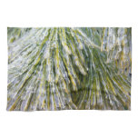 Ice Coated Pine Needles Winter Botanical Kitchen Towel